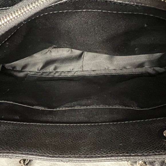 CHANEL GST Quilted Caviar Leather Tote Black Chain Silver HW Italy Auth - Picture 7 of 14